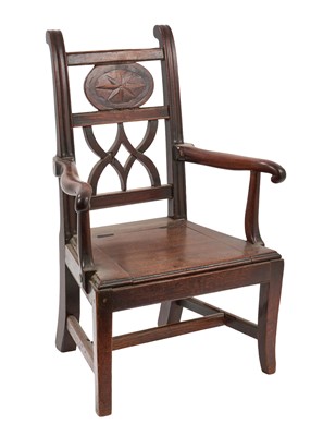 Lot 1254 - Unusual George III mahogany and patera inlaid child's commode chair