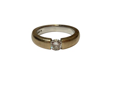 Lot 164 - Diamond single stone ring with a brilliant cut diamond, weighing approximately 0.40cts, within an 18ct white gold shank