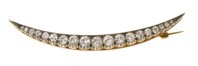 Lot Victorian diamond crescent brooch