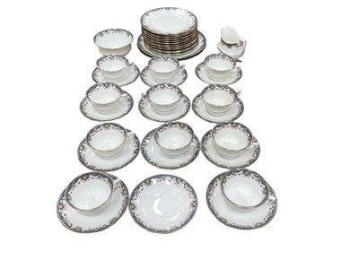 Lot 1303 - Aynsley teaset with gilt rim and floral decoration - 40 pieces