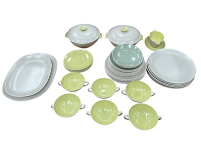 Lot 1304 - Poole pottery two tone lime and grey dinner service