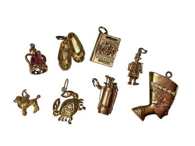 Lot 179 - Collection of eight 9ct gold novelty charms