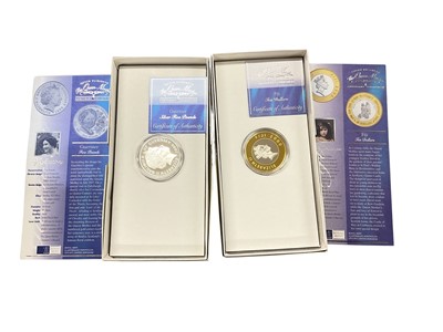 Lot 549 - World - Mixed silver proof Crowns to include Royal Mint Piedfort Queen Mother Centenary Crown 2000, silver anniversary seven coin collection 1996 and eight other silver proof Crowns (N.B. All ca...