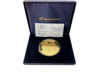 Lot 550 - G.B. - The Tudorage gold plated silver 5oz commemorative medallion (N.B. In case of issue with Certificate of Authenticity) (1 medallion)