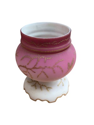 Lot 2619 - Victorian Burmese pink glass vase and other tinted glassware (9)
