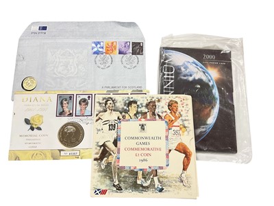 Lot 554 - G.B. - Mixed coinage to include Britannia 1/10 oz gold proof, silver 1oz £2, silver Piedfort £5 'The Queen Mother' 2000 (N.B. Cased with Certificate of Authenticity) & other issues (Qty)