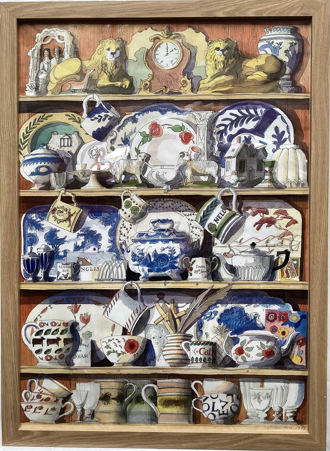 Lot 50 - Emma Bridgewater/Matthew Rice - Kitchen Dresser, poster, 70cm x50cm, dated 1996, framed.