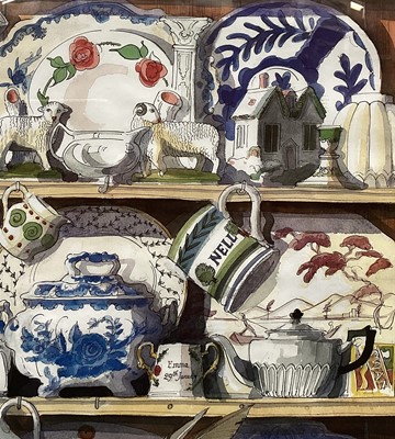 Lot 50 - Emma Bridgewater/Matthew Rice - Kitchen Dresser, poster, 70cm x50cm, dated 1996, framed.