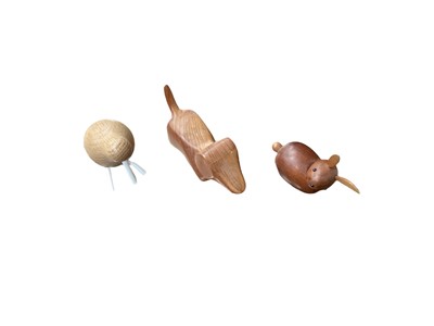 Lot 2685 - Collection of Aarikka of Finland carved wooden animal ornaments including rabbits and dog, together with various other Scandinavian ornaments, (1 box).