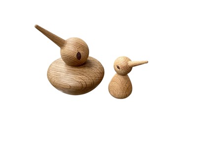 Lot 2687 - Two Architectmade of Denmark Kristian Vedel carved oak ornaments in the form of birds, (2).