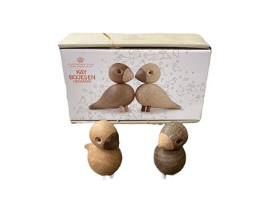 Lot 2692 - Kay Bojesen of Denmark, pair of wooden lovebird figures, with original box.