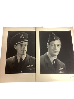 Lot 26 - H.R.H. Prince George Duke of Kent, four fine bromide print portrait photographs of the Duke wearing his RAF uniform by the Harlip Studio, Mayfair and signed by the photographer on the mounts, th...