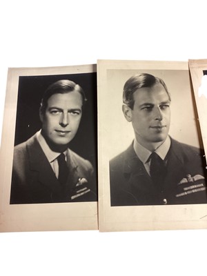Lot 27 - H.R.H. Prince George Duke of Kent, three fine bromide print portrait photographs of the Duke wearing his RAF uniform by the Harlip Studio, Mayfair and signed by the photographer on the mounts, a...
