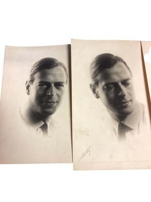 Lot 28 - H.R.H. Prince George Duke of Kent, four fine bromide print informal portrait photographs of the Duke by the Harlip Studio, Mayfair and signed by the photographer on the mounts, the largest 36 x...