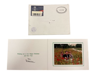Lot 37 - H.R.H. Prince Charles Prince of Wales (now H.M. King Charles III), signed 1994 Christmas card with gilt Royal cyphers to cover, colour photograph of the relaxed Prince with his two sons in a popp...