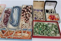 Lot 3371 - Quantity of vintage bead necklaces and...