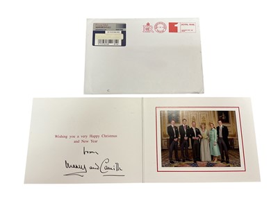 Lot 48 - H.R.H. Prince Charles Prince of Wales (now H.M. King Charles III) and H.R.H. Camilla Duchess of Cornwall ( now H.M.Queen Camilla) signed 2005 Christmas card with gilt Royal cyphers to cover, forma...