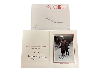 Lot 53 - H.R.H. Prince Charles Prince of Wales (now H.M. King Charles III) and H.R.H. Camilla Duchess of Cornwall (now H.M. Queen Camilla) signed 2010 Christmas card with gilt Royal cyphers to cover, forma...