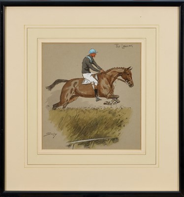 Lot 1197 - *Snaffles, Charles Johnson Payne (1884-1967) signed hand-coloured print - The Lancer, watercolour signed and titled, 22cm x 20cm, in glazed frame Provenance: Bonhams Knowle 17th November...