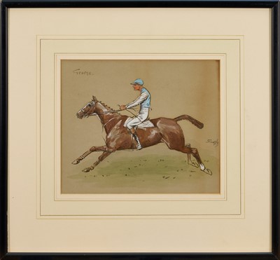 Lot 1196 - *Snaffles, Charles Johnson Payne (1884-1967) signed hand-coloured print - George, pencil signed and watercolour titled, 20cm x 24cm, in glazed frame Provenance: Bonhams Knowle 17th Novembe...