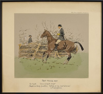 Lot 1192 - *Snaffles, Charles Johnson Payne (1884-1967) hand-coloured print - Not Taking Any published by Messrs Fores, 48cm x 53cm, in glazed frame Provenance: Bonhams 15th November 2005
