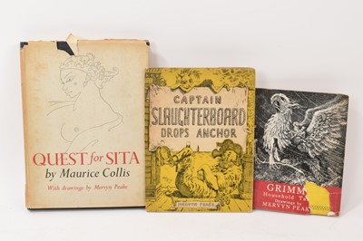 Lot 745 - Mervyn Peake - Captain Slaughterboard Drops Anchor, 1945 second edition, printed on yellow pink and blue paper, together with two further Mervyn Peake publications - Grimm's Household Tales, 194...