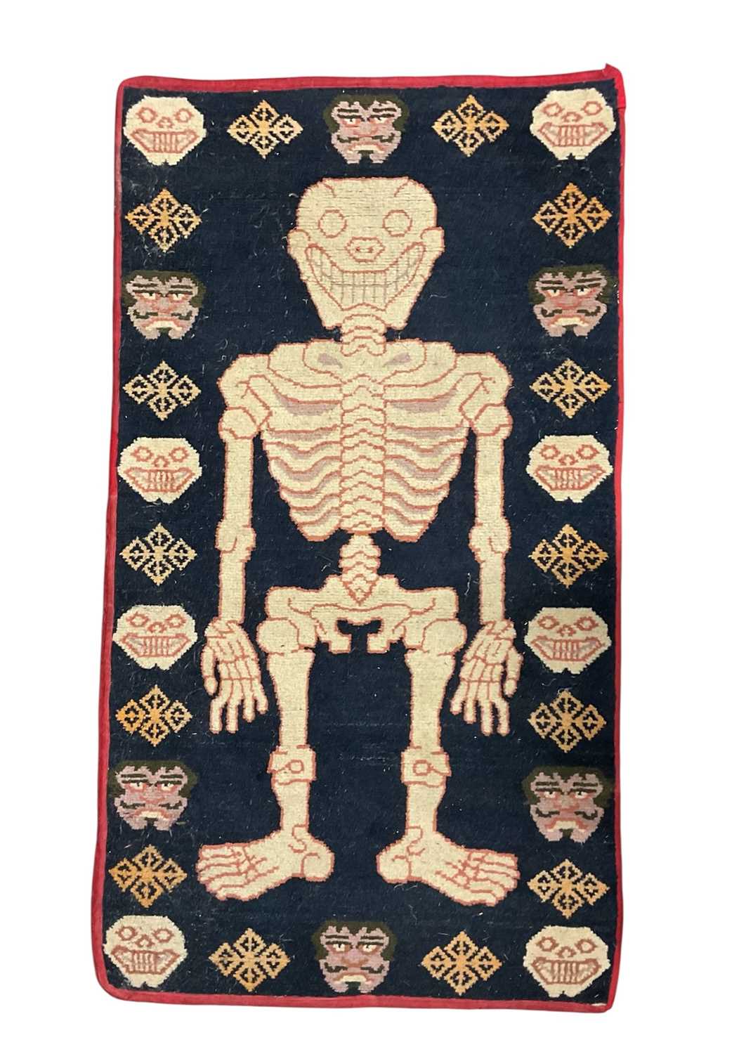 Lot 755 - Tibetan skeleton rug, 150 x 85cm