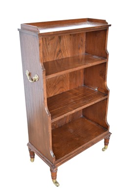 Lot 1219 - Georgian-style mahogany dwarf waterfall bookcase