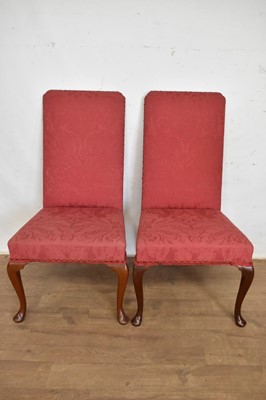 Lot 1211 - Pair of George I style upholstered side chairs