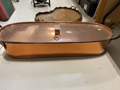 Lot 5154 - Victorian Copper fish kettle, other copper and brass