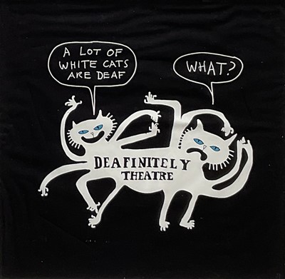Lot 834 - *Grayson Perry (b.1960) print - 'Deafinitely Theatre', tote bag print, 37 x 37cm, framed