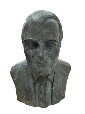 Lot 827 - Large bronze sculpture of a gentleman, signed by Russian sculptor Katya