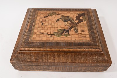Lot 766 - Late 19th century straw-work box