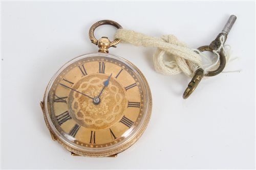 Lot 3341 - Late 19th century gold (18k) fob Watches with...