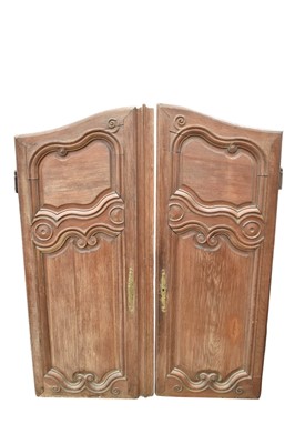Lot 1256 - Pair of 18th century French provincial carved chestnut doors