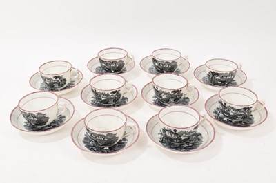 Lot 118 - Set of Victorian pink lustre cups and saucers