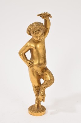Lot 763 - 19th century ormolu desk seal in the form of Pan
