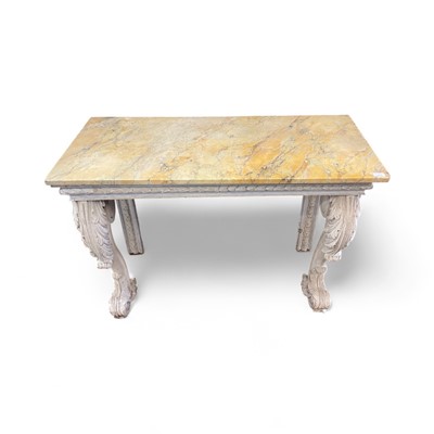 Lot 1278 - Georgian style marble-topped limed wood pier table