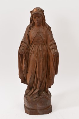 Lot 781 - 19th century Continental carved lime wood figure of Mary