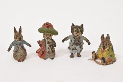 Lot 779 - Four early 20th century Austrian cold painted bronze Beatrix Potter figures