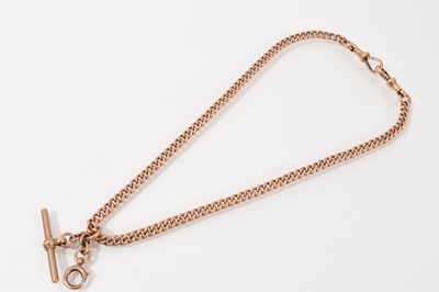 Lot 415 - Edwardian 9ct rose gold curb link watch chain