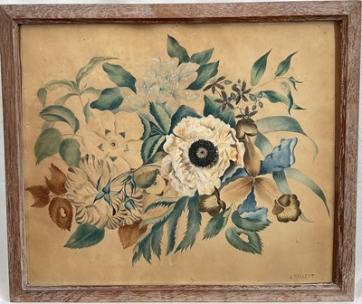 Lot 1161 - Attributed to James Sillett (1764-1840) two watercolours - Still Life Floral Bouquets, one signed, 25cm x 21cm and 30cm x 36cm, in glazed frames