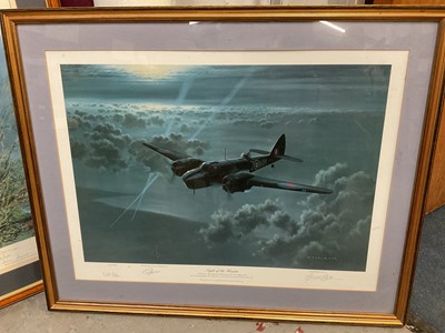 Lot 1293 - Gerald Coulson signed limited edition print - 'Night of the Hunter', signed by Viscount Rothermere and Lady Aitken