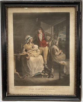 Lot 88 - J. Dean after G. Morland, handcoloured mezzotint, The Happy Family, Published Nov 15, 1787 by J. Dean, Bentinck Street, Soho