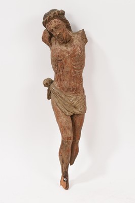 Lot 788 - 17th / 18th century polychrome carved wood Corpus Christi