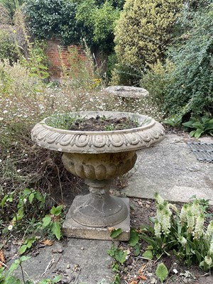 Lot 1299 - Pair of antique Classical terracotta urns, of campana form, 48cm diameter x 46cm high