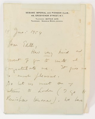 Lot 778 - Edith Sitwell letter