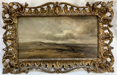 Lot 119 - William Collins (1788-1847) oil on panel, figures on the dunes beside the sea