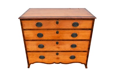 Lot 1305 - George III satinwood and rosewood crossbanded dressing chest