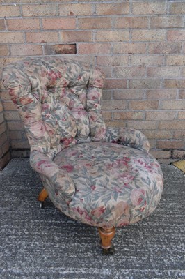 Lot 1314 - Victorian satinwood armchair by Hindley & Son, Oxford Street